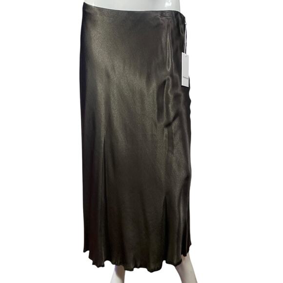 NWT Pharaoh Collection Riley Skirt in Vintage Satin- Espresso Size 4 - Picture 4 of 5